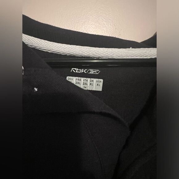 Reebok Mens Polo Black and White - Picture 2 of 4